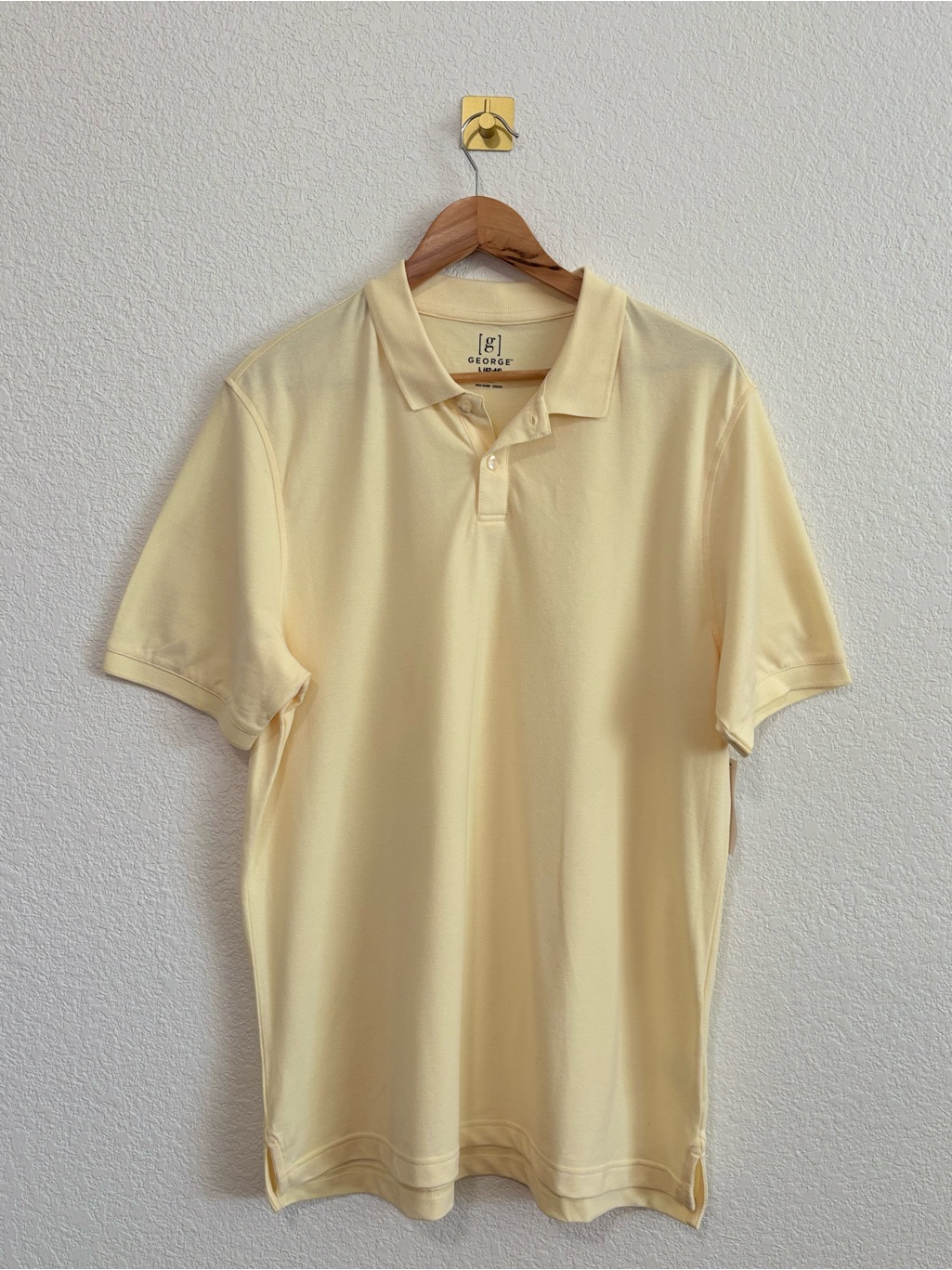 Nwt George Light Yellow Polo Shirt Large